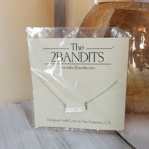 The 2Bandits Athens Necklace Iridescent Opal Bar Dainty